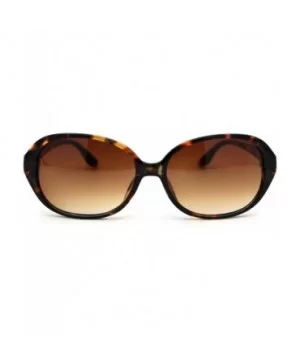 Womens 90s Oval Round Designer Fashion Plastic Sunglasses - Tortoise Brown - CK18WUSKYOT $7.19 Round