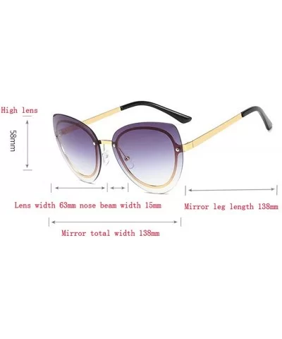 Fashion sunglasses- women's men's cat eye sunglasses frameless sunglasses - A - CH18RNU48GE $40.82 Aviator