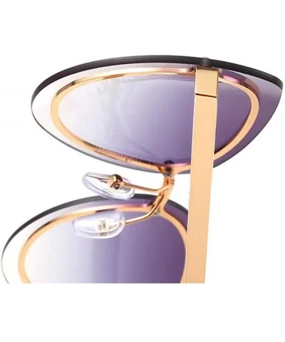 Fashion sunglasses- women's men's cat eye sunglasses frameless sunglasses - A - CH18RNU48GE $40.82 Aviator