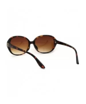 Womens 90s Oval Round Designer Fashion Plastic Sunglasses - Tortoise Brown - CK18WUSKYOT $7.19 Round