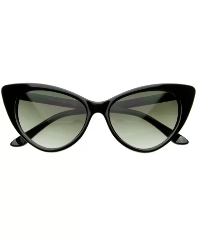 Super Cateyes Vintage Inspired Fashion Mod Chic High Pointed Cat Eye Sunglasses Glasses - Black - CI12BV4YA4B $6.22 Cat Eye