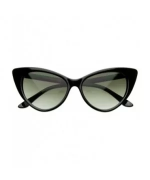 Super Cateyes Vintage Inspired Fashion Mod Chic High Pointed Cat Eye Sunglasses Glasses - Black - CI12BV4YA4B $6.22 Cat Eye