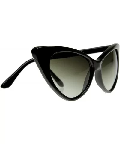 Super Cateyes Vintage Inspired Fashion Mod Chic High Pointed Cat Eye Sunglasses Glasses - Black - CI12BV4YA4B $6.22 Cat Eye