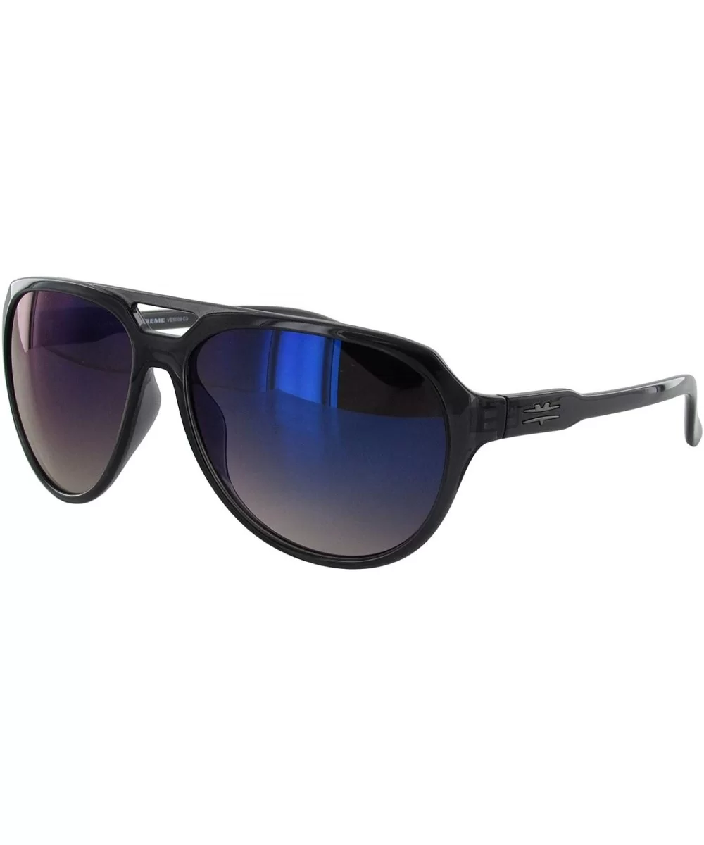 Unisex VE5009 Fashion Aviator Sunglasses - Shiny Black/Blue Lens Ve5009 - CB11RLXNV5R $6.97 Wrap