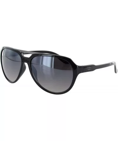 Unisex VE5009 Fashion Aviator Sunglasses - Shiny Black/Blue Lens Ve5009 - CB11RLXNV5R $6.97 Wrap