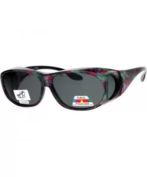 Polarized Womens 63mm Over the Glasses Rectangular Fit Over Sunglasses - Flower - CW12NEQKC2C $9.85 Rectangular