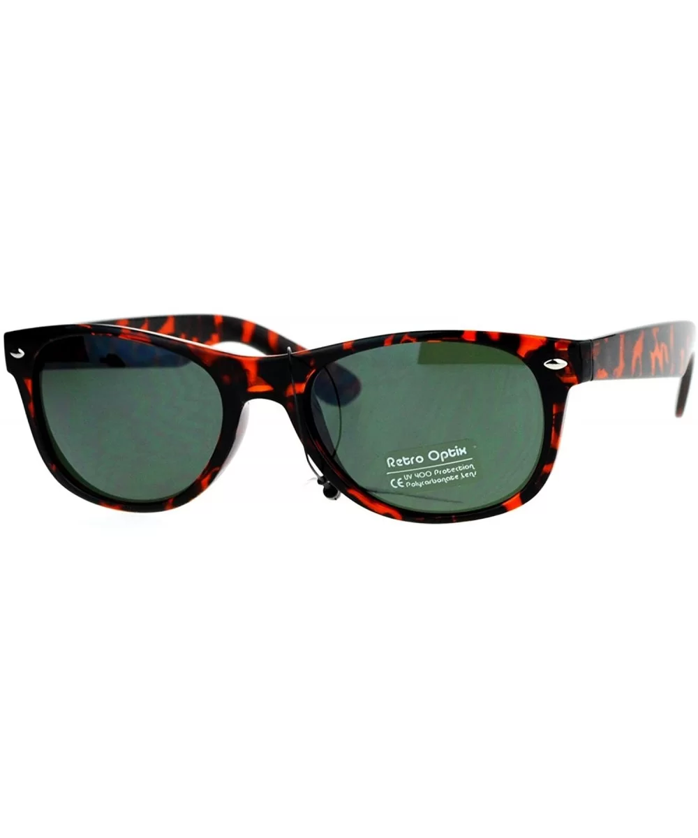 Unisex Designer Fashion Sunglasses Short Horn Rim Frame UV 400 - Tortoise (Green) - CV187GOUGGO $7.48 Wayfarer