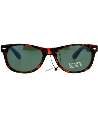 Unisex Designer Fashion Sunglasses Short Horn Rim Frame UV 400 - Tortoise (Green) - CV187GOUGGO $7.48 Wayfarer