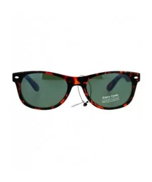 Unisex Designer Fashion Sunglasses Short Horn Rim Frame UV 400 - Tortoise (Green) - CV187GOUGGO $7.48 Wayfarer