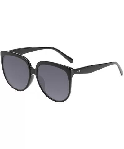 Womens Mens Flat Top Shadow Oversized Sunglasses Designers UV400 Sunglasses - Black - CJ18QRH8ZIT $3.63 Oversized