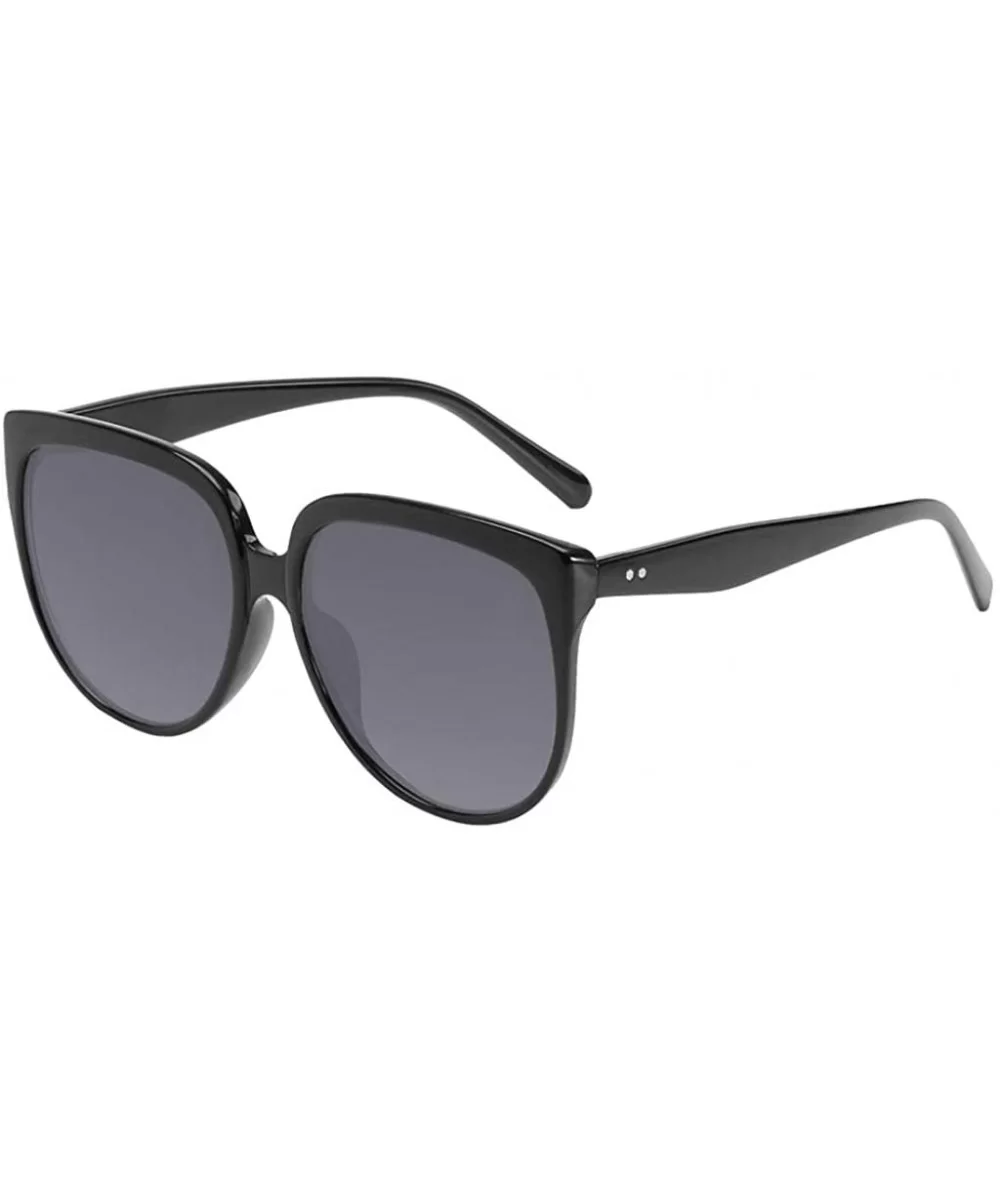 Womens Mens Flat Top Shadow Oversized Sunglasses Designers UV400 Sunglasses - Black - CJ18QRH8ZIT $3.63 Oversized