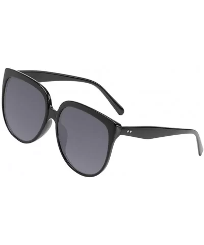 Womens Mens Flat Top Shadow Oversized Sunglasses Designers UV400 Sunglasses - Black - CJ18QRH8ZIT $3.63 Oversized