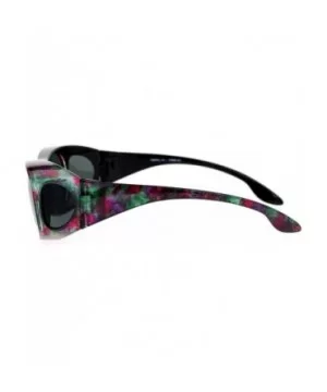 Polarized Womens 63mm Over the Glasses Rectangular Fit Over Sunglasses - Flower - CW12NEQKC2C $9.85 Rectangular