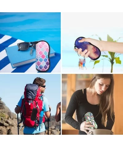 Glasses Case with Carabiner - Ultra Light Portable Neoprene Zipper Sunglasses Soft Case - Blossom - CL188N9T7H0 $4.89 Aviator