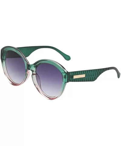 Women Round Frame Sunglasses Retro Classic UV 400 Protection Sun Glasses Shades - Green - C518U67W3DU $8.10 Rimless