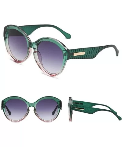 Women Round Frame Sunglasses Retro Classic UV 400 Protection Sun Glasses Shades - Green - C518U67W3DU $8.10 Rimless