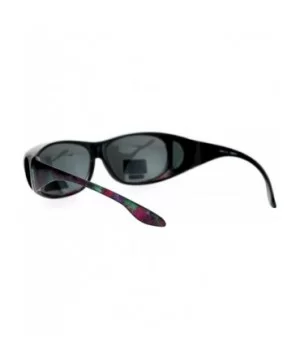 Polarized Womens 63mm Over the Glasses Rectangular Fit Over Sunglasses - Flower - CW12NEQKC2C $9.85 Rectangular