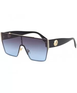 Cassic flat top sunglasses for men women retro oversized sunglasses see through lens - 2 - CA199L8YGAR $13.90 Square