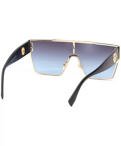 Cassic flat top sunglasses for men women retro oversized sunglasses see through lens - 2 - CA199L8YGAR $13.90 Square