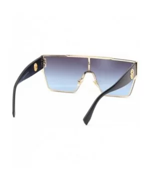 Cassic flat top sunglasses for men women retro oversized sunglasses see through lens - 2 - CA199L8YGAR $13.90 Square