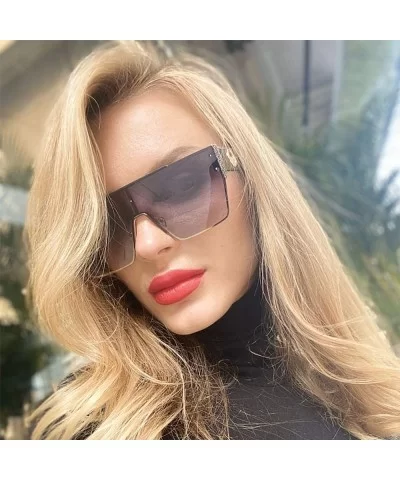 Cassic flat top sunglasses for men women retro oversized sunglasses see through lens - 2 - CA199L8YGAR $13.90 Square