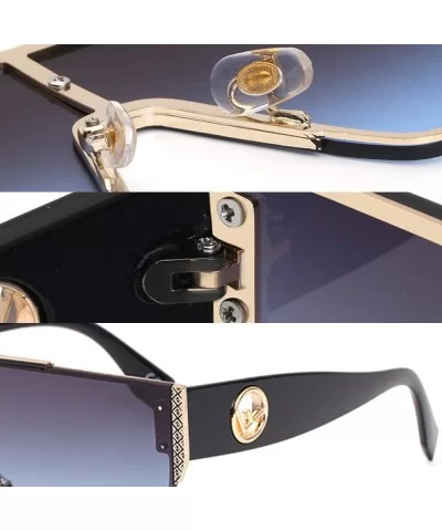 Cassic flat top sunglasses for men women retro oversized sunglasses see through lens - 2 - CA199L8YGAR $13.90 Square