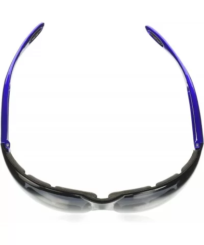 Shield Sunglasses - Blue Frame/Smoked Lens - CZ111R0GGX9 $9.79 Sport