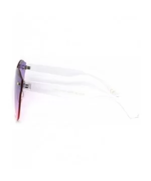 Oceanic Gradient Lens Womens Rimless Shield Round Sunglasses - Purple Pink - CB18W8KLXZ8 $7.03 Shield