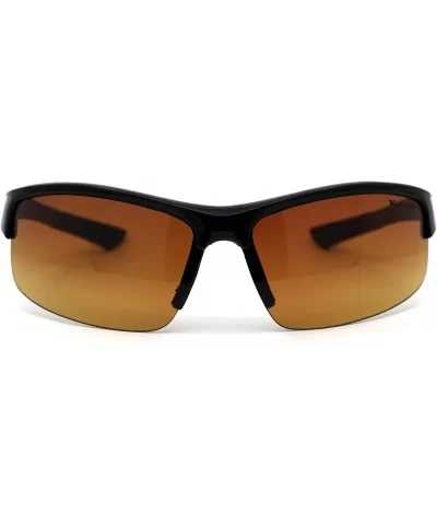 Mens Classic Half Rim Baseball HD Lens Sport Sunglasses - CO197UTXTAO $5.67 Sport