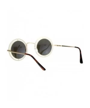 Victorian Steam Punk Double Frame Round Circle Lens Sunglasses - Gold Blue - CF12L9XNHSZ $9.90 Round