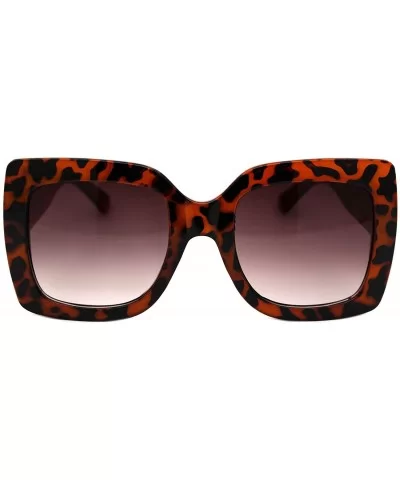 Womens Oversized Fashion Sunglasses Stylish Big Square Frame UV 400 - Tortoise (Brown) - CP18XG342Z6 $8.40 Oversized