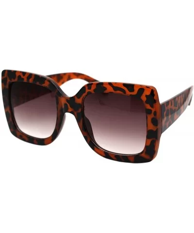 Womens Oversized Fashion Sunglasses Stylish Big Square Frame UV 400 - Tortoise (Brown) - CP18XG342Z6 $8.40 Oversized