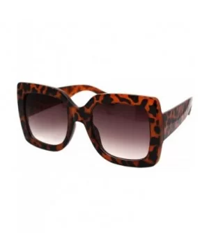 Womens Oversized Fashion Sunglasses Stylish Big Square Frame UV 400 - Tortoise (Brown) - CP18XG342Z6 $8.40 Oversized