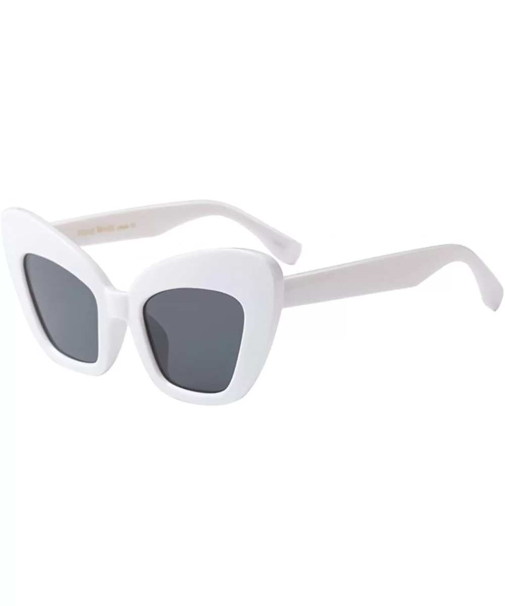 Retro Sunglasses Women Cat Eye Frame Design Eyewear Ladies Clarity UV400 - White - C518G7T36C7 $8.81 Wayfarer