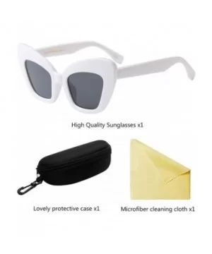 Retro Sunglasses Women Cat Eye Frame Design Eyewear Ladies Clarity UV400 - White - C518G7T36C7 $8.81 Wayfarer