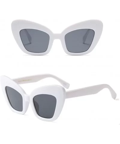 Retro Sunglasses Women Cat Eye Frame Design Eyewear Ladies Clarity UV400 - White - C518G7T36C7 $8.81 Wayfarer