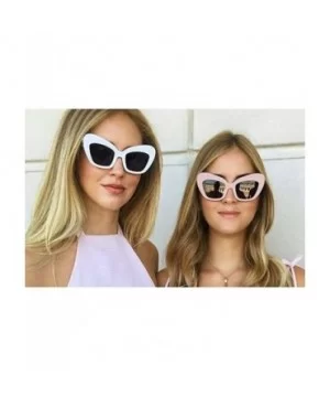 Retro Sunglasses Women Cat Eye Frame Design Eyewear Ladies Clarity UV400 - White - C518G7T36C7 $8.81 Wayfarer