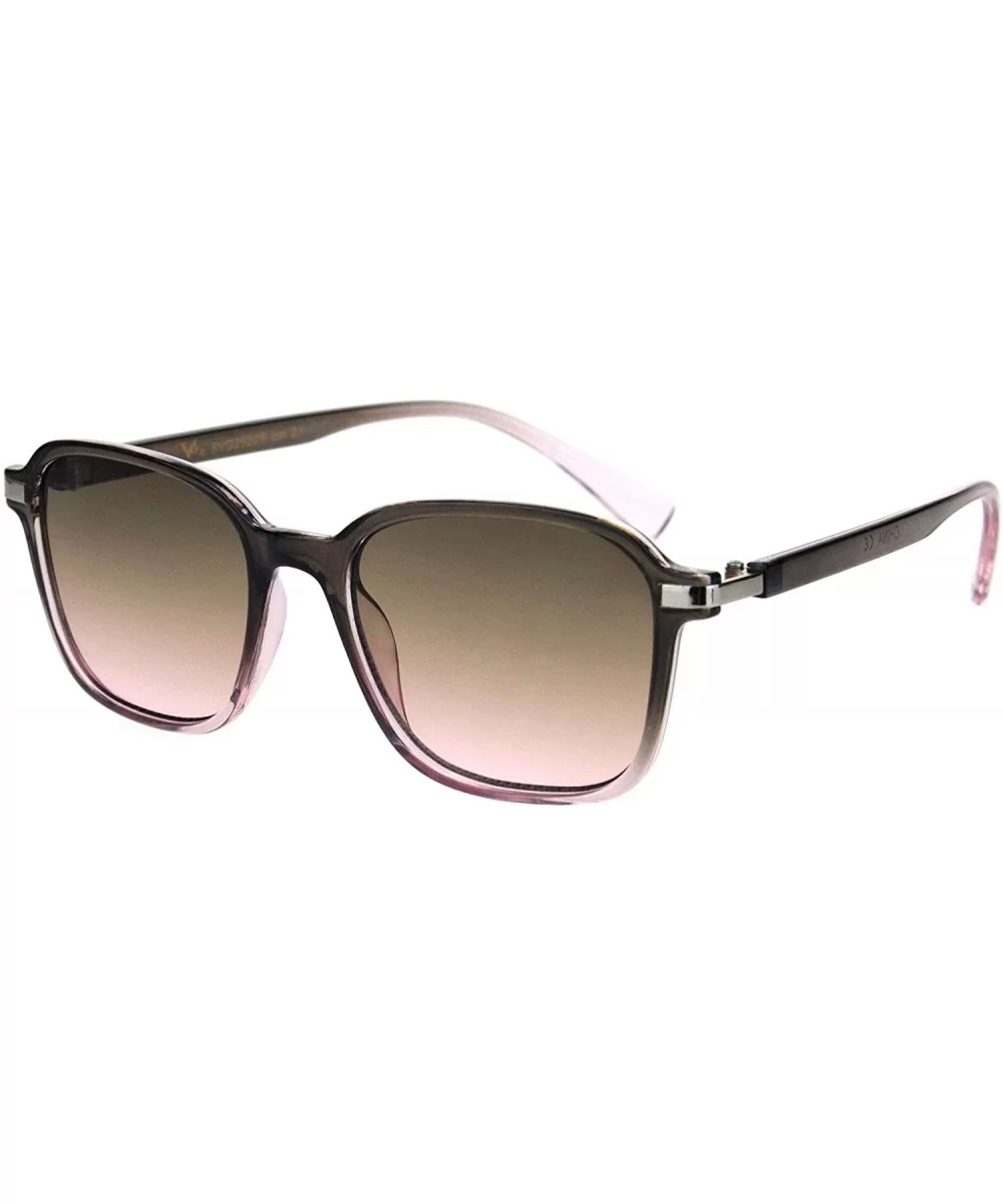 Womens Rectangle Thin Horned Plastic Boyfriend Designer Sunglasses - Slate Brown Pink - C318L3MLS7L $5.71 Rectangular