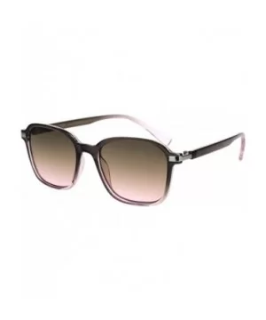 Womens Rectangle Thin Horned Plastic Boyfriend Designer Sunglasses - Slate Brown Pink - C318L3MLS7L $5.71 Rectangular