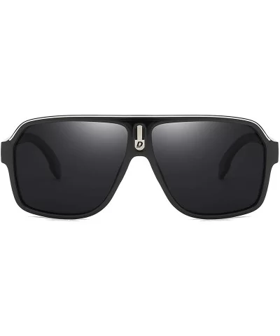 Mens Oversized Aviator Sunglasses Classic Large Polarized Lens Shades D103 - Black/Black - CD194OX98N7 $15.48 Oversized