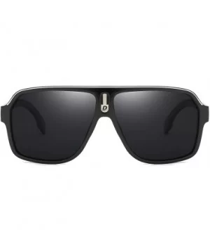 Mens Oversized Aviator Sunglasses Classic Large Polarized Lens Shades D103 - Black/Black - CD194OX98N7 $15.48 Oversized