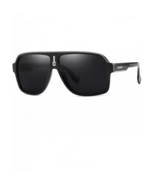 Mens Oversized Aviator Sunglasses Classic Large Polarized Lens Shades D103 - Black/Black - CD194OX98N7 $15.48 Oversized