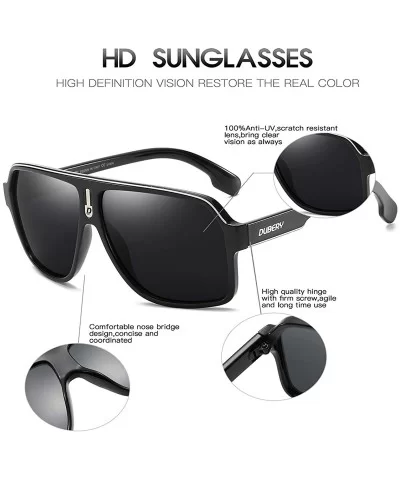 Mens Oversized Aviator Sunglasses Classic Large Polarized Lens Shades D103 - Black/Black - CD194OX98N7 $15.48 Oversized