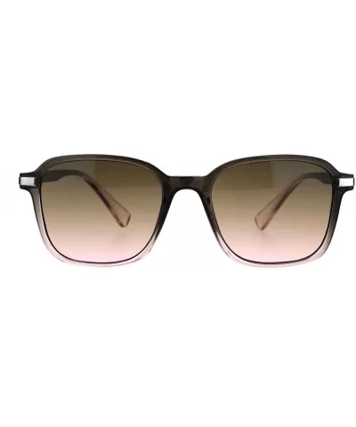 Womens Rectangle Thin Horned Plastic Boyfriend Designer Sunglasses - Slate Brown Pink - C318L3MLS7L $5.71 Rectangular