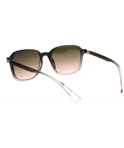 Womens Rectangle Thin Horned Plastic Boyfriend Designer Sunglasses - Slate Brown Pink - C318L3MLS7L $5.71 Rectangular