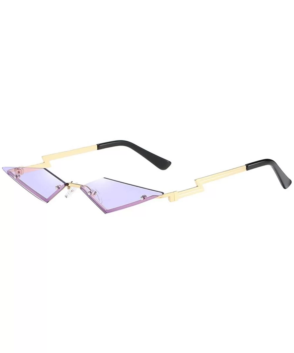 Sunglasses Polarized Protection Frameless Colorful - Purple a - CG1983QKU49 $6.62 Square