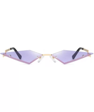 Sunglasses Polarized Protection Frameless Colorful - Purple a - CG1983QKU49 $6.62 Square