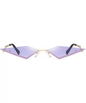 Sunglasses Polarized Protection Frameless Colorful - Purple a - CG1983QKU49 $6.62 Square