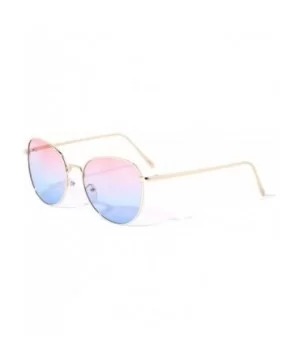 Thin Frame Round Butterfly Sunglasses - Blue - CN1972YKO9Z $11.45 Butterfly