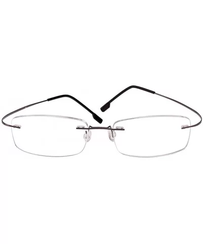 Memory Titanium Frameless Lightweight Reading Glasses Hingeless Flexibled Frames for Mens Womens - Grey - C318QSKT6Q0 $7.37 S...